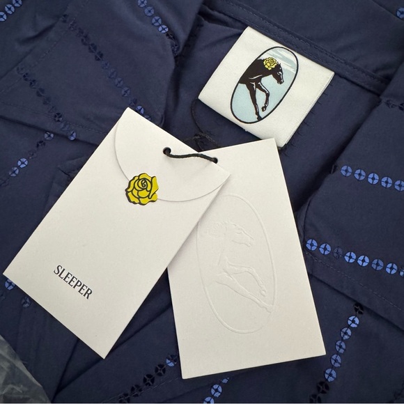 NWT Sleeper Milky Way Sequined Cotton Pajama Set Navy Size M - Picture 8 of 13